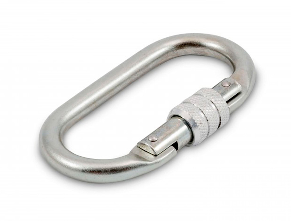 MOSQUETON ACERO APERTURA 18 MM CIERRE ROSCA MANUAL RESISTENCIA 25 KN