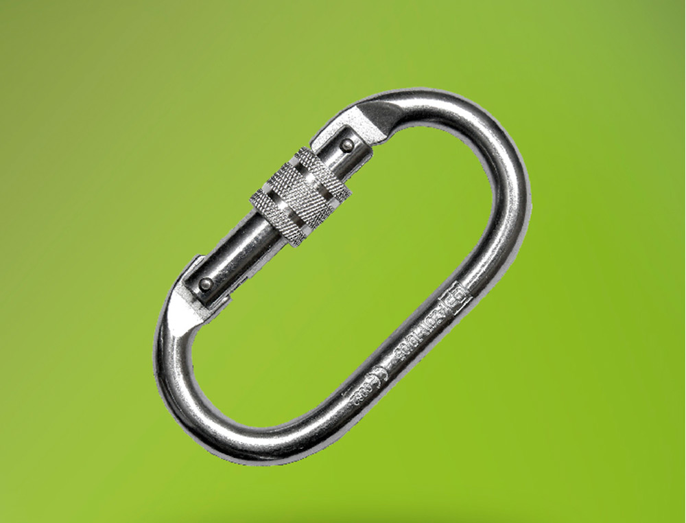 MOSQUETON ACERO APERTURA 18 MM CIERRE ROSCA MANUAL RESISTENCIA 25 KN