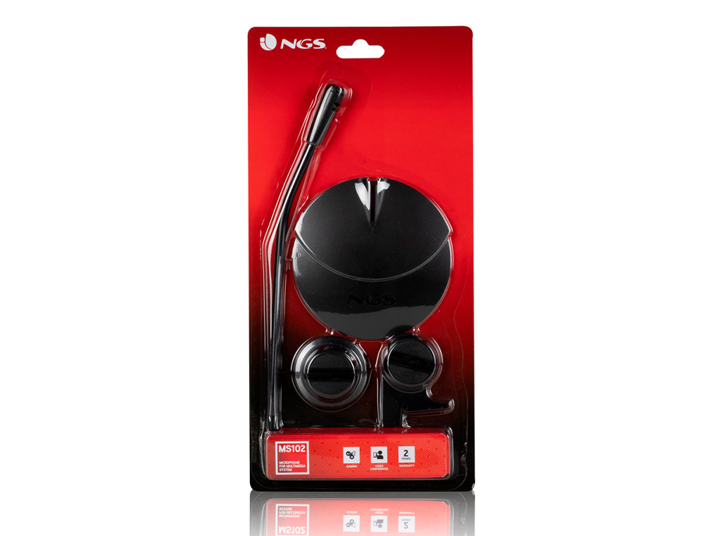 MICROFONO SOBREMESA NGS MICROPHONE MS 102 PARA ESCRITORIO Y MONITOR DOBLE PEANA DE SUJECION LONGITUD