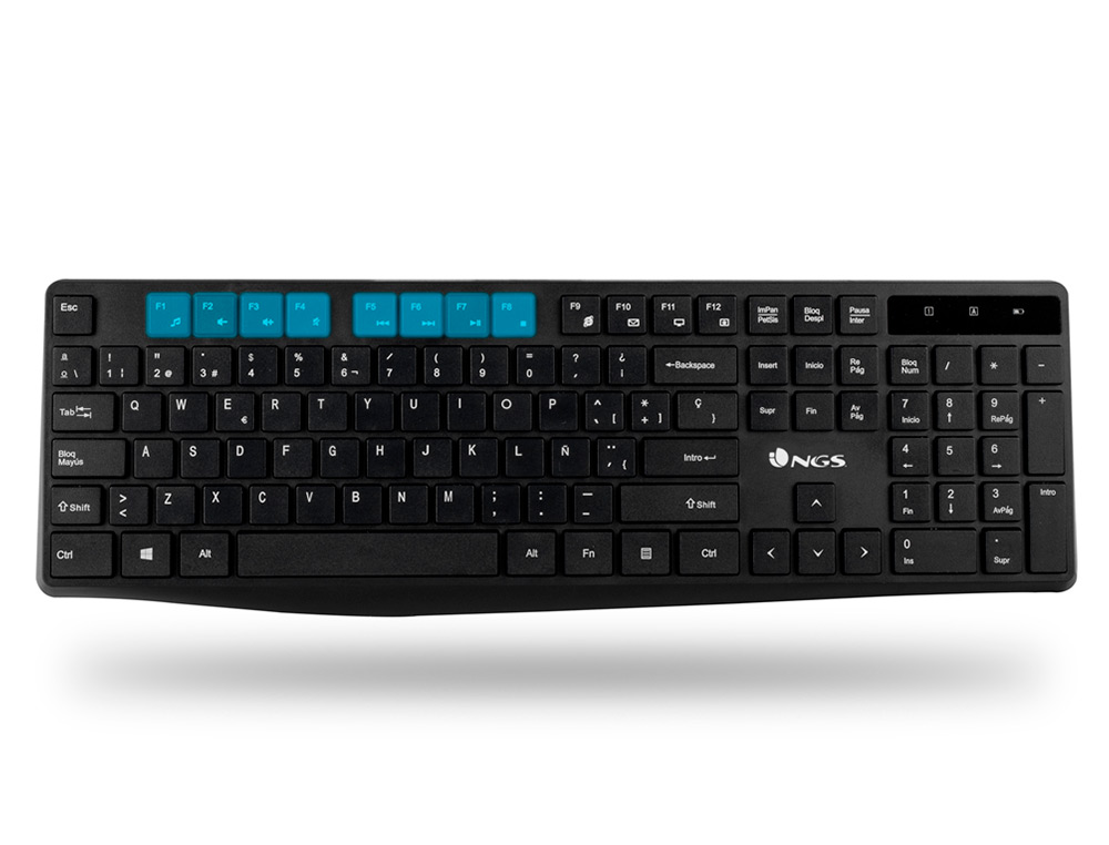 SET TECLADO Y RATON NGS ALLURE MULTIMEDIA INALAMBRICO USB NANO 2,4 GHZ COLOR NEGRO
