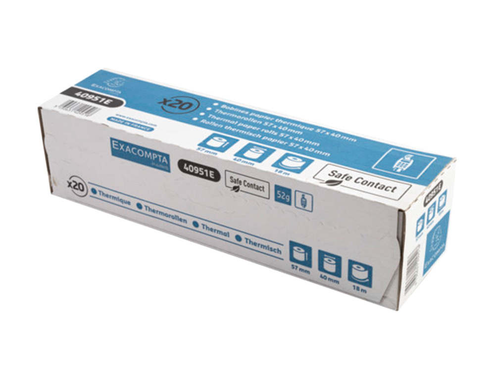 ROLLO SUMADORA EXACOMPTA SAFE CONTACT TERMICO 57 MM X 40 MM 52 G/M2