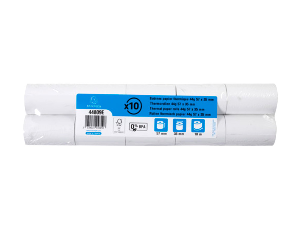 ROLLO SUMADORA EXACOMPTA SAFE CONTACT TERMICO 57 MM X 35 MM 44 G/M2