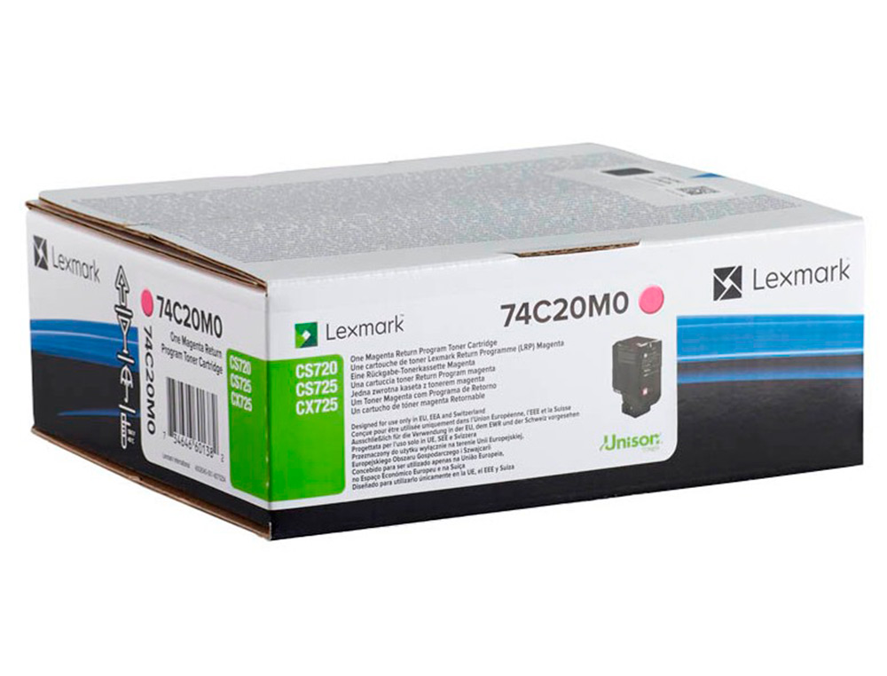 TONER LEXMARK LASER 74C20M0 CX725DE / CS720DE / CS725DE MAGENTA 3000 PAGINAS