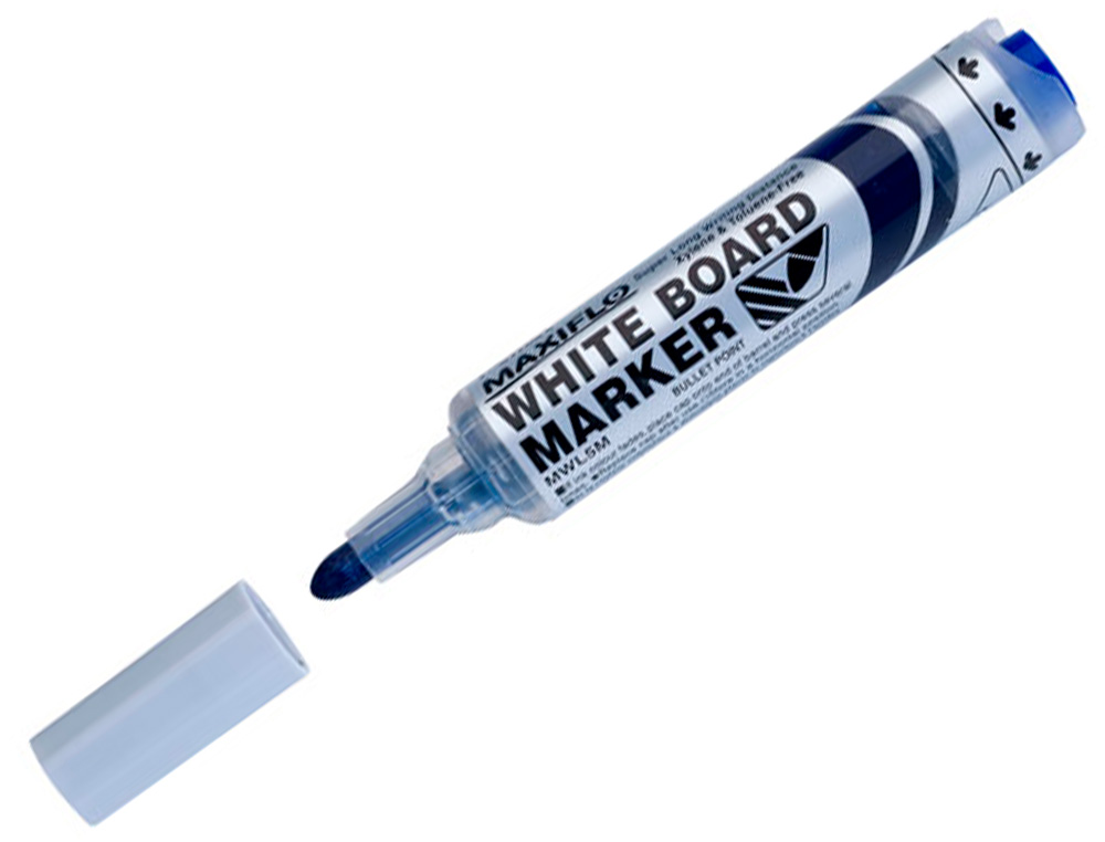 ROTULADOR PENTEL MAXIFLO PARA PIZARRA BLANCA PUNTA REDONDA 2,5-6 MM SET DE 4 UNIDADES COLORES BASICOS