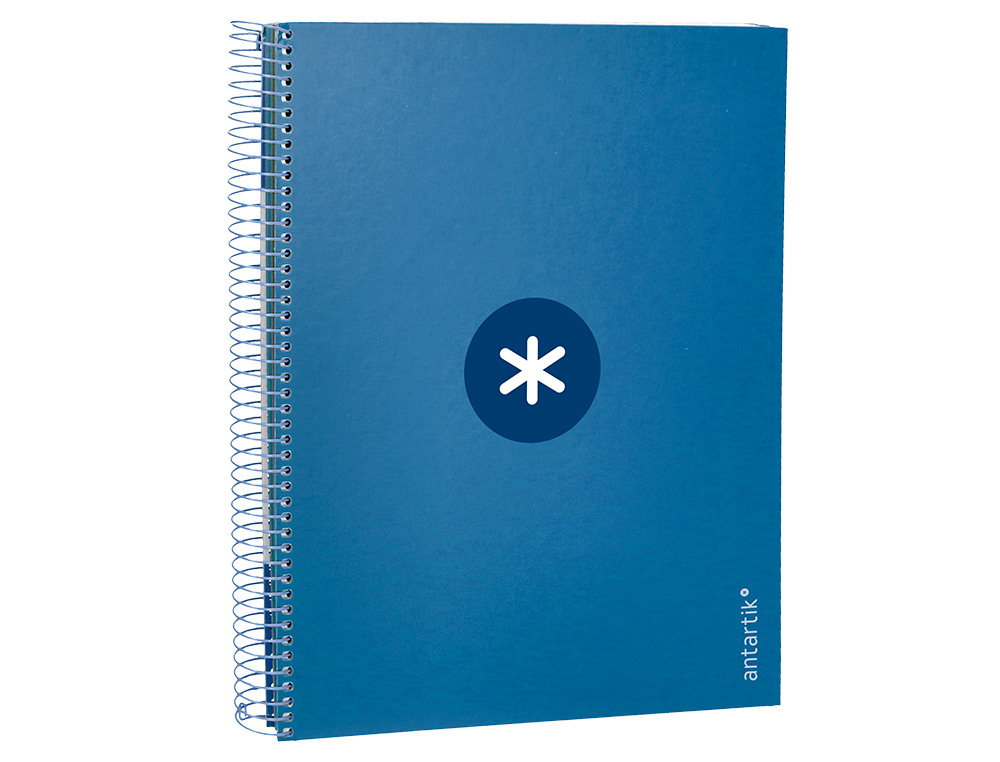 CUADERNO ESPIRAL A4 MICRO ANTARTIK TAPA FORRADA 120H 90 GR HORIZONTAL 5 BANDAS 4 TALADROS COLOR AZUL OSCURO