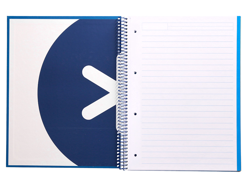 CUADERNO ESPIRAL A4 MICRO ANTARTIK TAPA FORRADA 120H 90 GR HORIZONTAL 5 BANDAS 4 TALADROS COLOR AZUL OSCURO