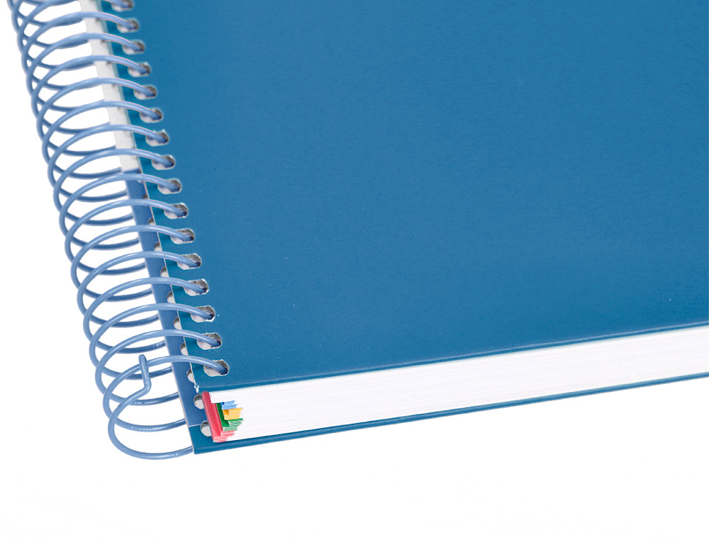 CUADERNO ESPIRAL A4 MICRO ANTARTIK TAPA FORRADA 120H 90 GR HORIZONTAL 5 BANDAS 4 TALADROS COLOR AZUL OSCURO