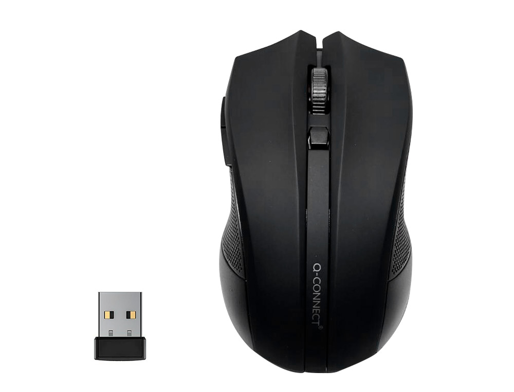 RATON Q-CONNECT OPTICO INALAMBRICO 1000 DPI RECEPTOR USB 2,4 GHZ NEGRO