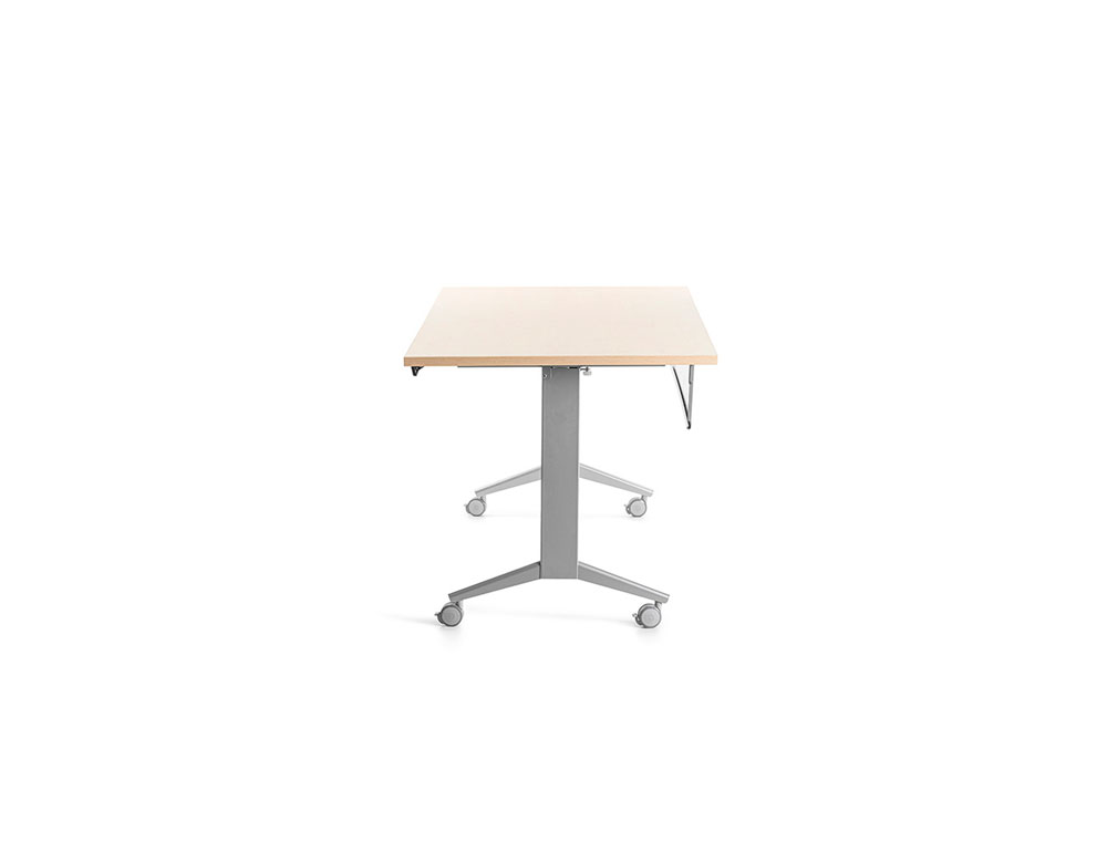 MESA DE OFICINA ROCADA 140X80CM CON TABLERO ABATIBLE 90 ACABADO FD01 ALUMINIO/HAYA
