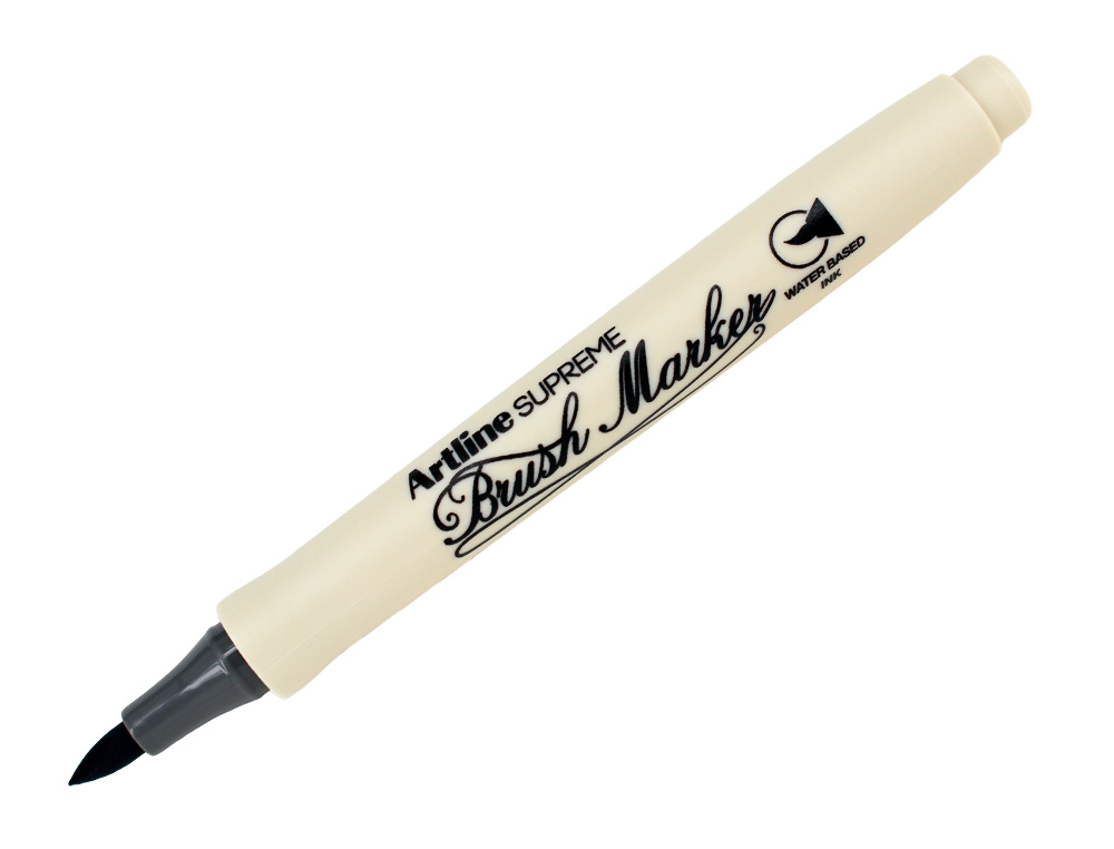 ROTULADOR ARTLINE SUPREME BRUSH EPFS PINTURA BASE DE AGUA PUNTA TIPO PINCEL TRAZO FINO GRIS