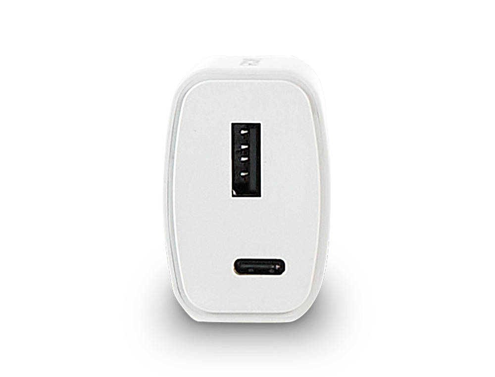 CARGADOR PARED GROOVY 1 USB + 1USB-C COLOR BLANCO