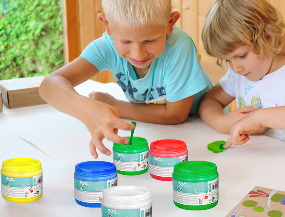 PINTURA DEDOS LIDERPAPEL TARRINA DE 500 ML AZUL