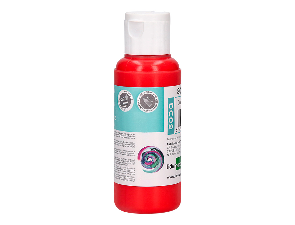 PINTURA ACRILICA LIDERPAPEL BOTE DE 80 ML ROJO