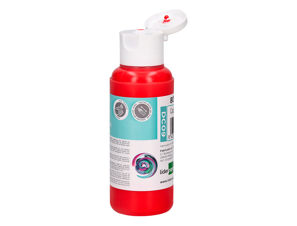 PINTURA ACRILICA LIDERPAPEL BOTE DE 80 ML ROJO