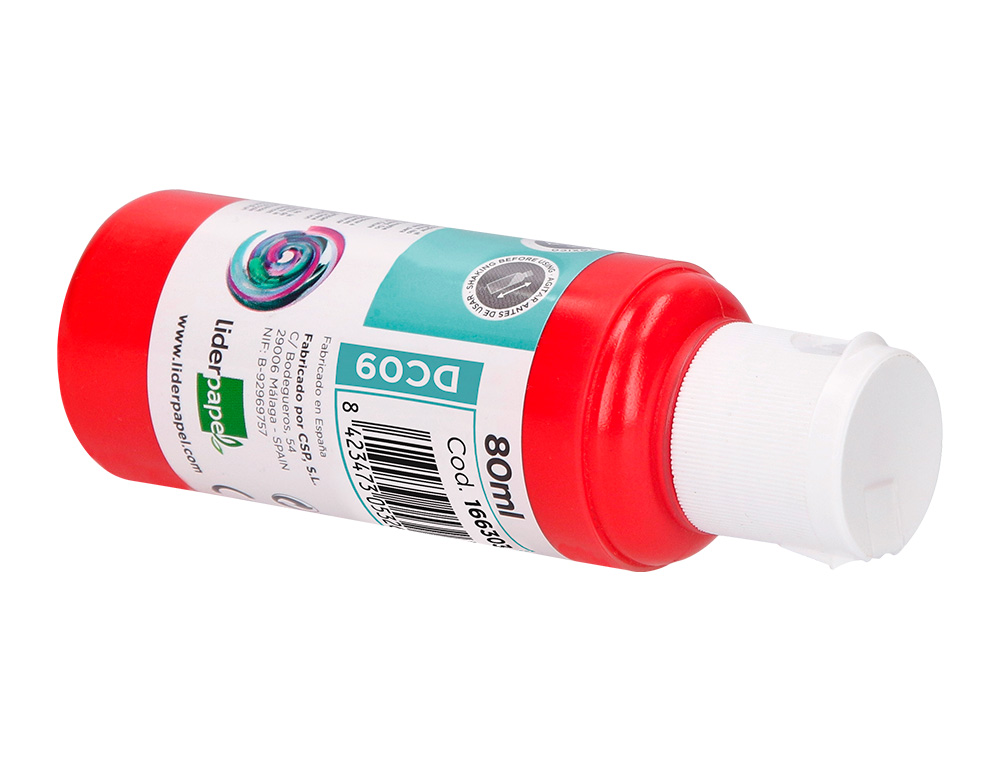 PINTURA ACRILICA LIDERPAPEL BOTE DE 80 ML ROJO
