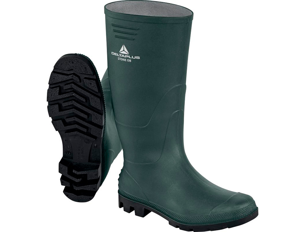 BOTAS DELTAPLUS DE SEGURIDAD STONE PVC VERDE SUELA DE TACOS TALLA 43