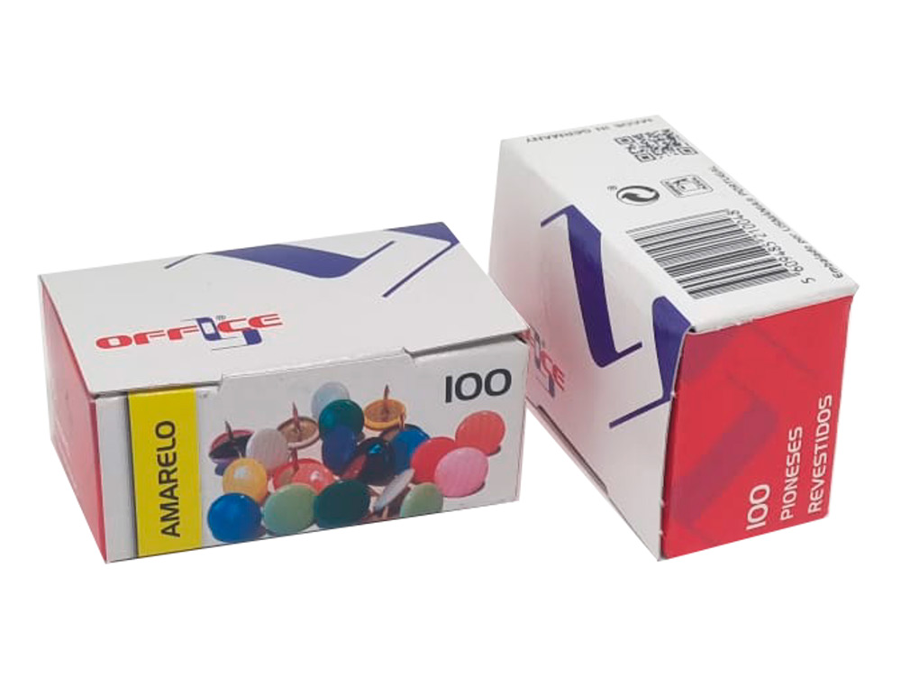 CHINCHETA LISMANIA OFFICE COLOR AMARILLO CAJA DE 100 UNIDADES