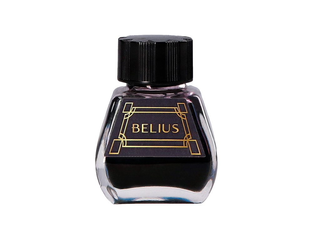 PLUMA Y FRASCO DE TINTA BELIUS ORIGEN 1995 ALUMINIO TEXTURA CEPILLADA COLOR NEGRO TINTA NEGRA CAJA DISEO