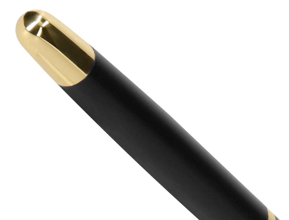 BOLIGRAFO Y ESTUCHE BELIUS SOIREE COLOR NEGRO Y DORADO TINTA AZUL CAJA DE DISEO