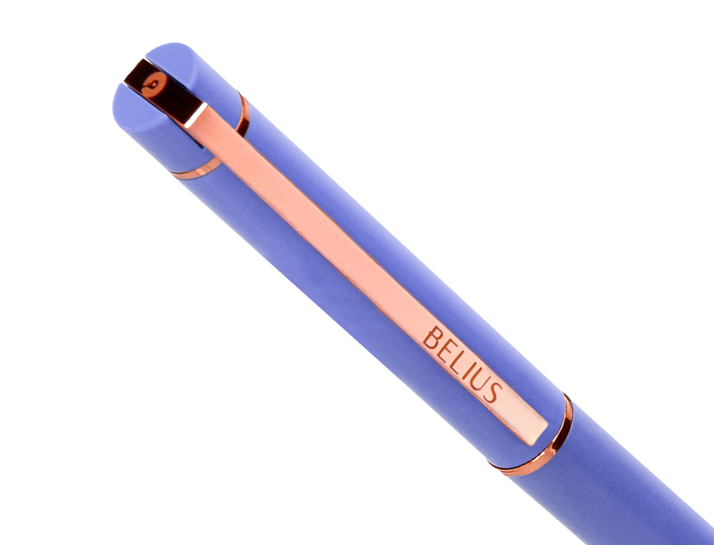 BOLIGRAFO BELIUS ROSE ALUMINIO COLOR LAVANDA/ORO ROSA TINTA AZUL CAJA DE DISEO