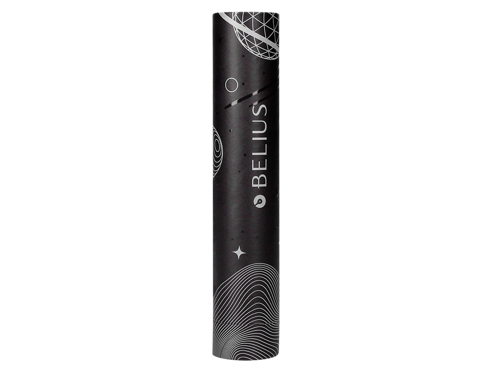 BOLIGRAFO BELIUS ROCKET B ALUMINIO COLOR MINIMALISTA GRIS TINTA AZUL CAJA CILINDRICA