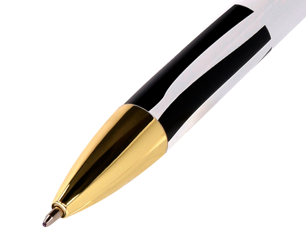 BOLIGRAFO BELIUS DUALITA CUERPO BLANCO COLOR NEGRO TINTA AZUL CAJA DE DISEO
