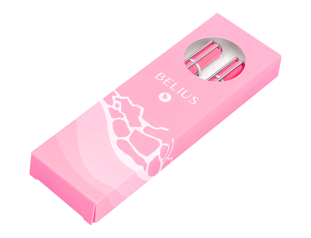 JUEGO BOLIGRAFO Y ROLLER BELIUS ENDLESS SUMMER ALUMINIO COLOR ROSA Y PLATEADO TINTA AZUL CAJA DE DISEÑO