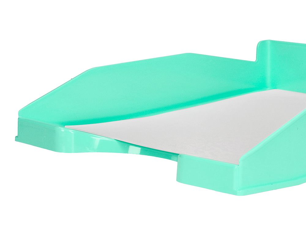 BANDEJA SOBREMESA PLASTICO Q-CONNECT VERDE MENTA OPACO 240X70X340 MM