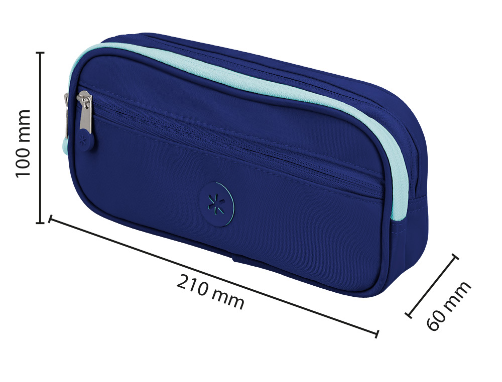 ESTUCHE PORTATODO ANTARTIK FUSION FLEX 3 CREMALLERAS AZULMARINO COMPAERO MOCHILA 100X60X220 MM
