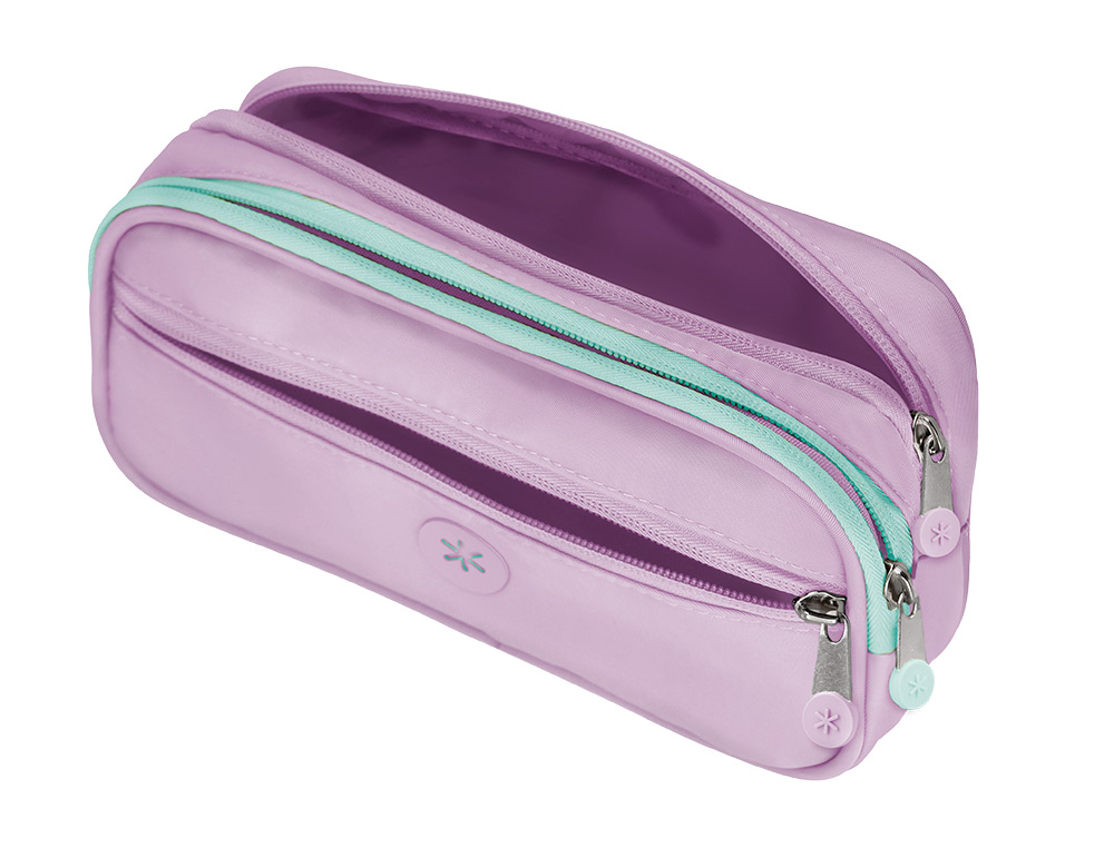 ESTUCHE PORTATODO ANTARTIK FUSION FLEX 3 CREMALLERAS MORADO COMPAERO MOCHILA 100X60X220 MM