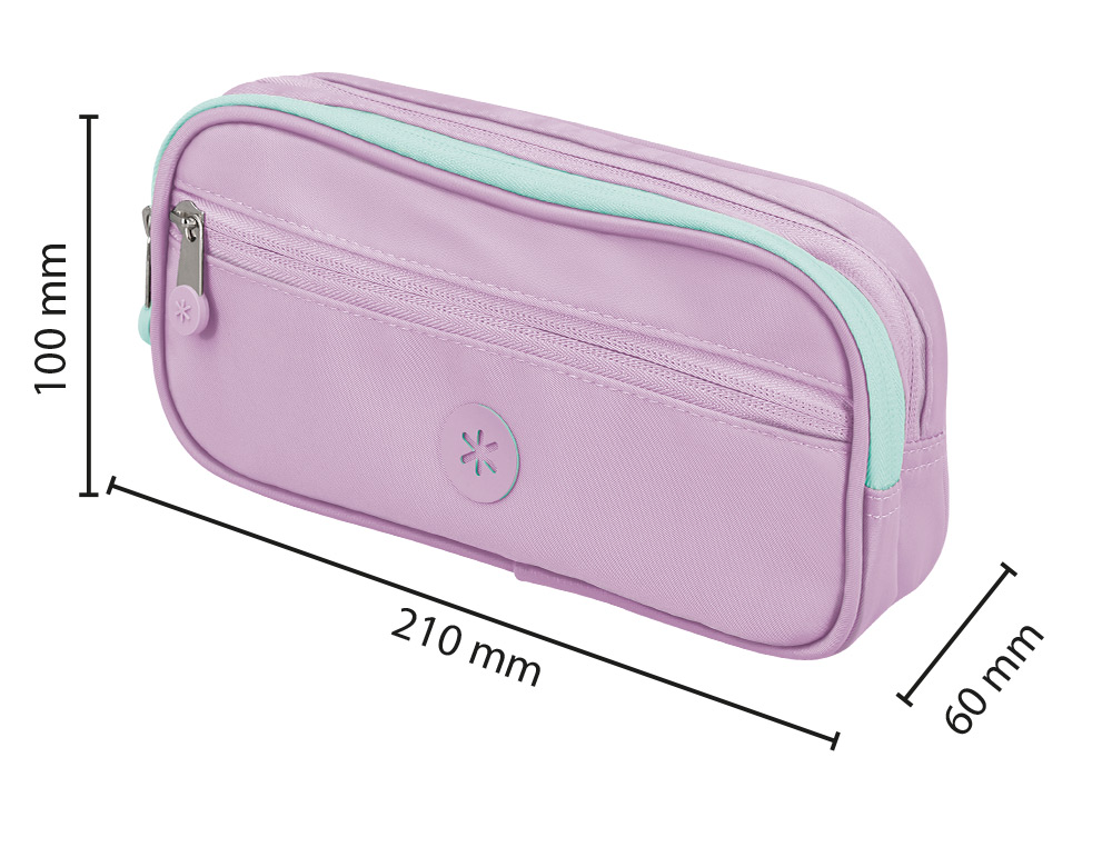 ESTUCHE PORTATODO ANTARTIK FUSION FLEX 3 CREMALLERAS MORADO COMPAERO MOCHILA 100X60X220 MM