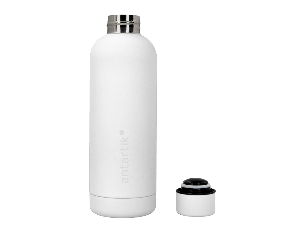 BOTELLA PORTALIQUIDOS ANTARTIK ISOTERMICA ACERO INOXIDABLE LIBRE DE BPA COLOR BLANCO 500 ML