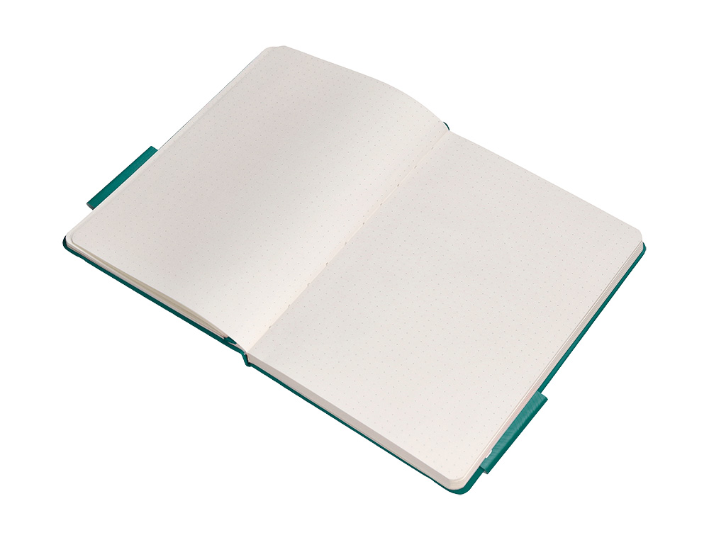 CUADERNO CON GOMILLA ANTARTIK NOTES TAPA DURA A4 HOJAS PUNTOS VERDE AGUAMARINA 100 HOJAS 80 GR FSC