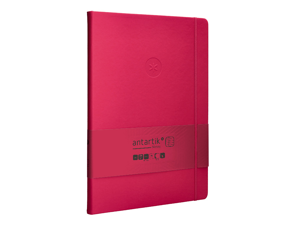 CUADERNO CON GOMILLA ANTARTIK NOTES TAPA DURA A4 HOJAS CUADRICULA BURDEOS 100 HOJAS 80 GR FSC