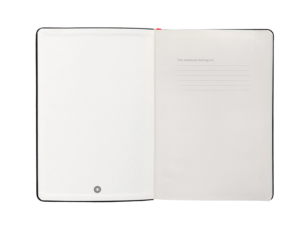 CUADERNO CON GOMILLA ANTARTIK NOTES TAPA DURA A4 HOJAS PUNTOS NEGRO Y ROJO 100 HOJAS 80 GR FSC