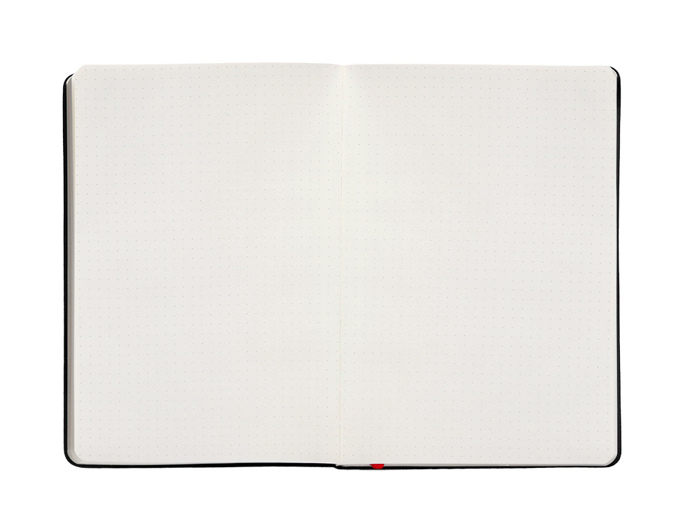 CUADERNO CON GOMILLA ANTARTIK NOTES TAPA DURA A4 HOJAS PUNTOS NEGRO Y ROJO 100 HOJAS 80 GR FSC