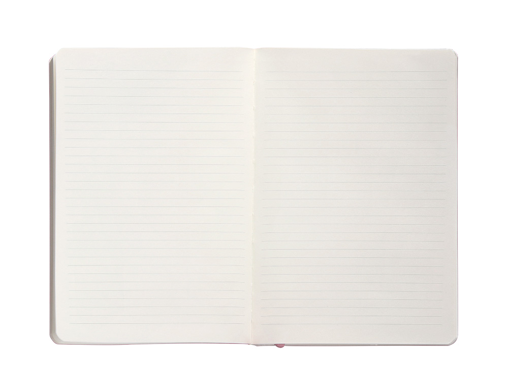 CUADERNO CON GOMILLA ANTARTIK NOTES TAPA BLANDA A5 HOJAS RAYAS ROSA PASTEL 80 HOJAS 80 GR FSC