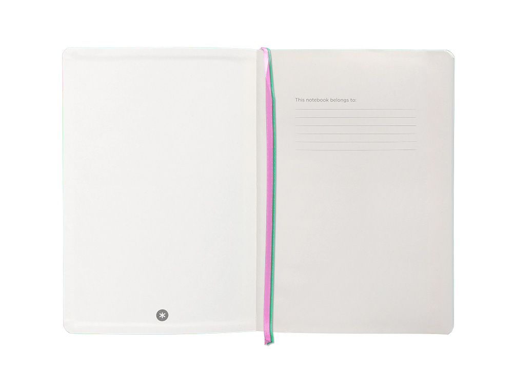 CUADERNO CON GOMILLA ANTARTIK NOTES TAPA BLANDA A5 HOJAS LISAS ROSA Y TURQUESA 80 HOJAS 80 GR FSC