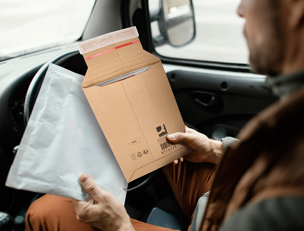 SOBRE PARA ENVIOS Q-CONNECT CARTON 100% RECICLADO Y RECICLABLE CIERRE AUTOADHESIVO252X167X72 MM COLOR KRAFT