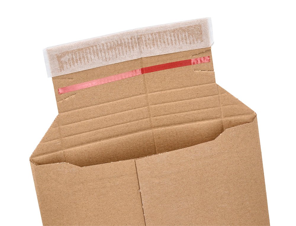 SOBRE PARA ENVIOS Q-CONNECT CARTON 100% RECICLADO Y RECICLABLE CIERRE AUTOADHESIVO252X167X72 MM COLOR KRAFT