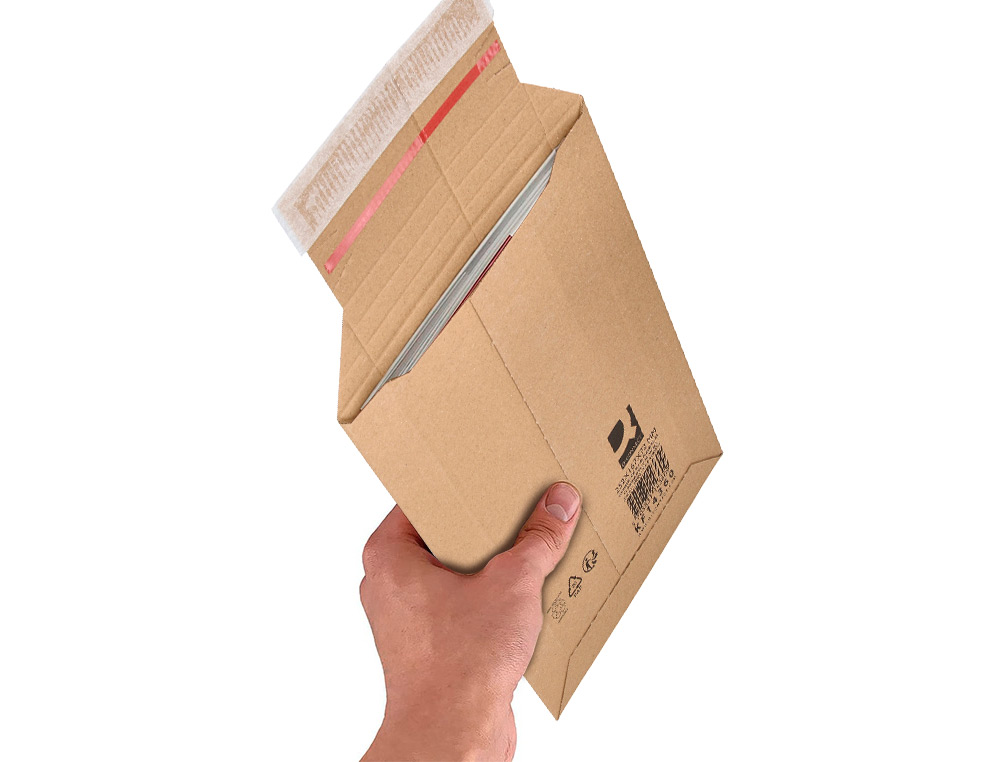 SOBRE PARA ENVIOS Q-CONNECT CARTON 100% RECICLADO Y RECICLABLE CIERRE AUTOADHESIVO252X167X72 MM COLOR KRAFT