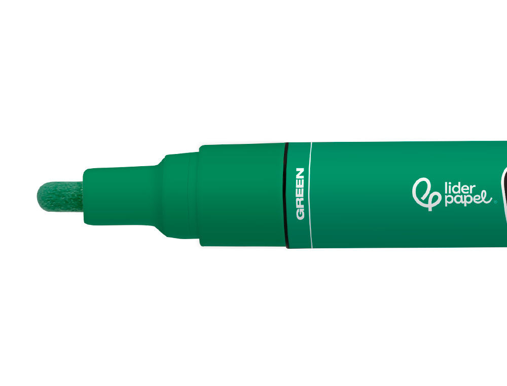ROTULADOR LIDERPAPEL ACRYLIC BASE AGUA TODO TIPO DE SUPERFICIE PUNTA REDONDA 3 MM VERDE