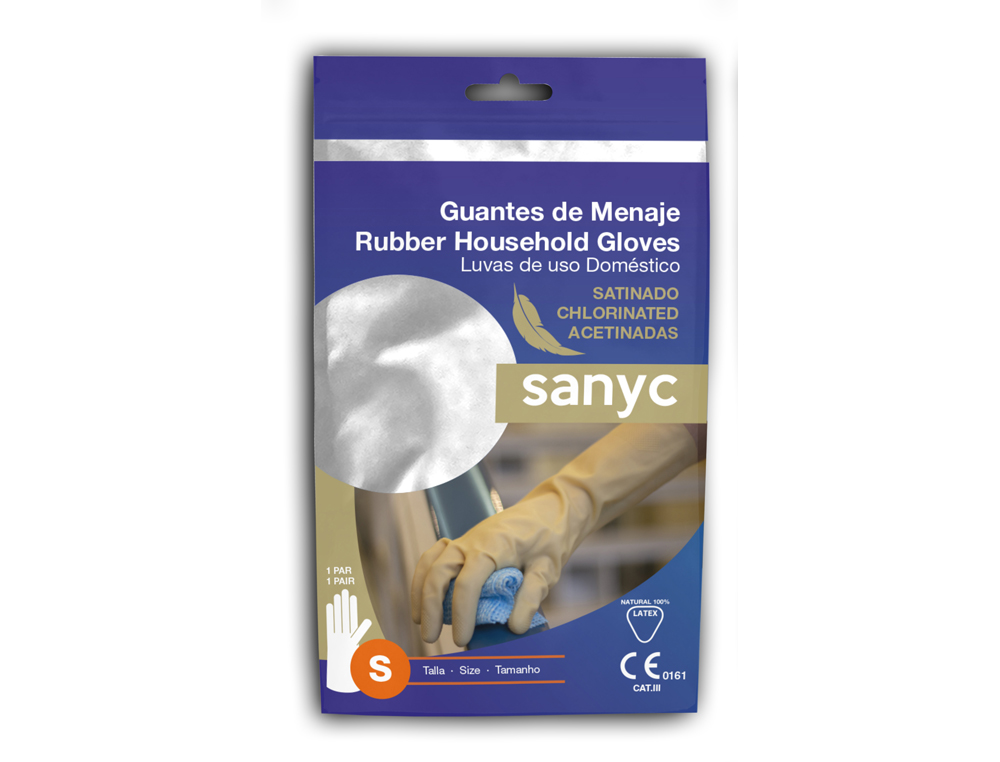 GUANTES DE LATEX SATINADOS CON RELIEVE ANTI DESLIZANTE SIN POLVO PAR TALLA PEQUEÑA