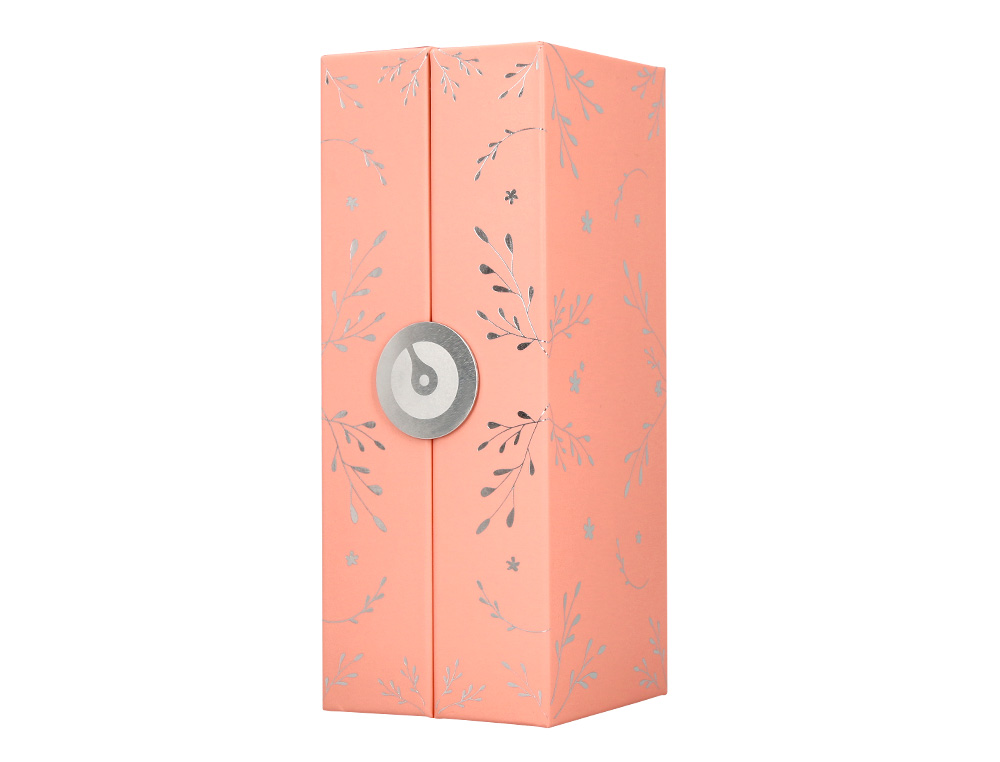 PLUMA BELIUS BELLA ALUMINIO COLOR ROSA DISEO PLATEADO RELIEVE TINTA AZUL CAJA DE DISEO