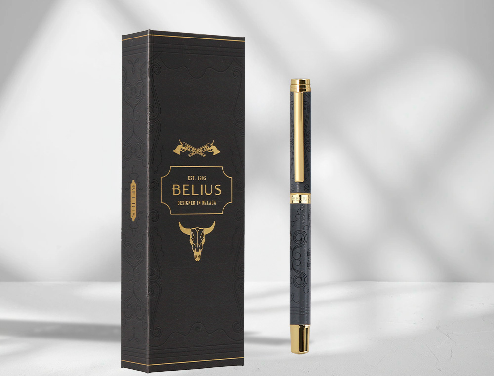 ROLLER BELIUS WILD WEST ALUMINIO COLOR NEGRO DORADO TINTA COLOR NEGRO CAJA DE DISEÑO