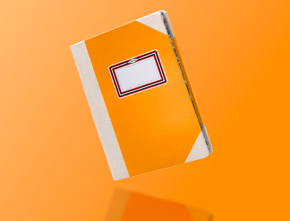 LIBRO CARTONE COSIDO FERNANDES FLECHA DIN A4+ LISO 50 HOJAS 100 GR NARANJA