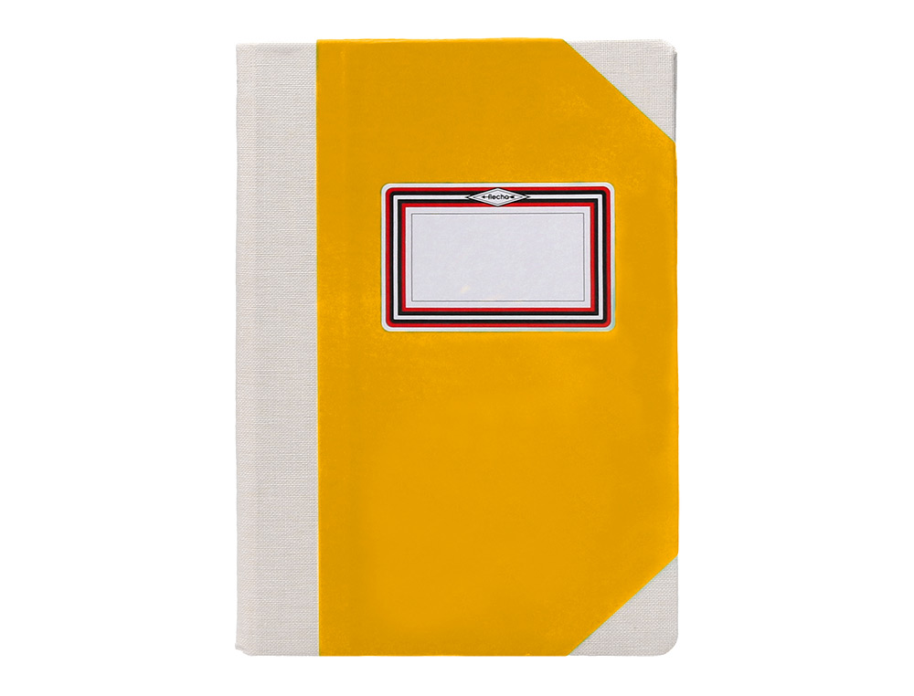 LIBRO CARTONE COSIDO FERNANDES FLECHA DIN A5+ RAYADO HORIZONTAL 50 HOJAS 100 GR AMARILLO