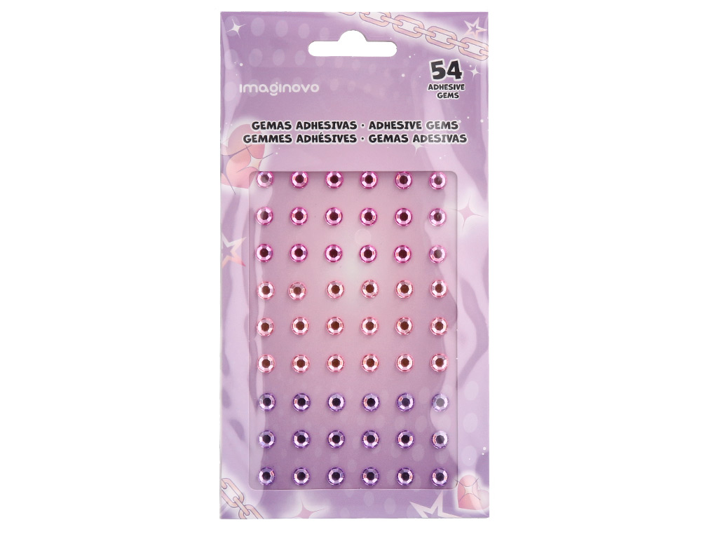 PEGATINAS IMAGINOVO GEMAS ROSAS Y MORADAS BRILLANTES CON RELIEVE PARA TODAS SUPERFICIES 190X105 MM EN
