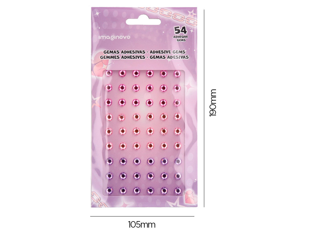 PEGATINAS IMAGINOVO GEMAS ROSAS Y MORADAS BRILLANTES CON RELIEVE PARA TODAS SUPERFICIES 190X105 MM EN
