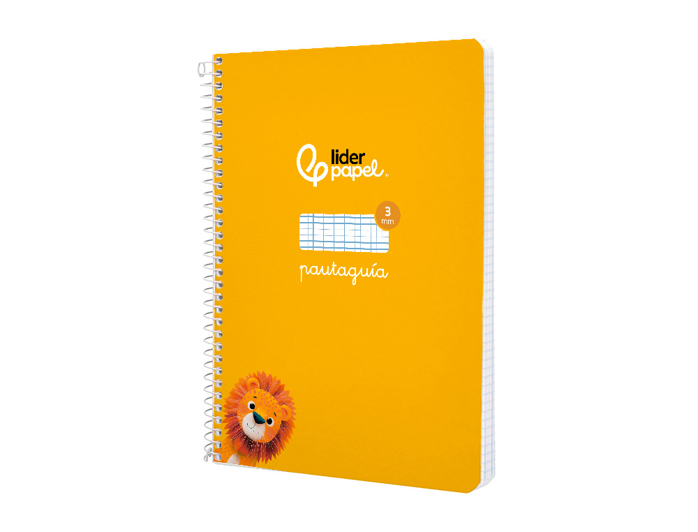 CUADERNO ESPIRAL LIDERPAPEL A5 PAUTAGUIA TAPA BLANDA 40H 75GR CUADRO PAUTADO 3MM COLOR AMARILLO